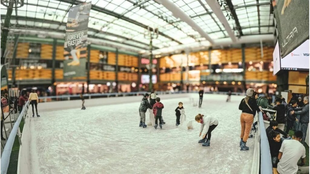 shopping sur pista de hielo